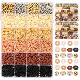 Aeaocvo 3000 Pieces Heishi Beads, Clay Beads for Bracelets, Polymer Clay Beads for Adults Children, Beads Set for DIY Bracelet Making Kit (Mixed Colours)
