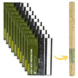Postsaver Pro-Wrap Large | Pack of 10 | Fits 5x5” to 6x6" Square and 6” to 7" Round Posts | Fence Protector | Dual-Layer Rot Protector | Wood Protector | 20-Year Guarantee (10)