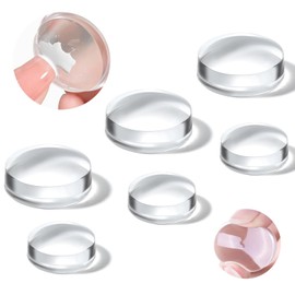 SAVILAND Essentials Nail Stamp Heads: 6 PCS Clear Nail Stamper Head Long & Short Jelly Silicone Nails Art Stamp Crack-Resistant French Tip Stamp Replacement Heads Nail Tech French Manicure Tools