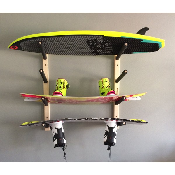 Wakeboard Surfboard Wall Rack Mount - Holds 4 Boards