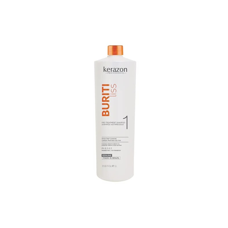 Brazilian Keratin Pre Treatment Shampoo Clarifying Anti-residue 33.8oz/1L Buriti Liss