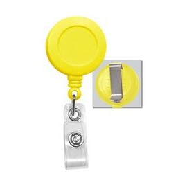 Yellow Retractable ID Badge Reel with Belt Clip by Specialist ID, Packaged and Sold Individually