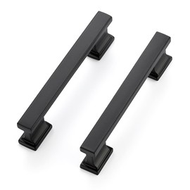JOY DECOR 10 Pack Matte Black Cabinet Pulls Kitchen Handles for Cabinets 4-3/4 Inch Length with 3-3/4 Inch Hole Center Kitchen Cabinet Door Handles Cabinet Pulls for Kitchen Cabinets