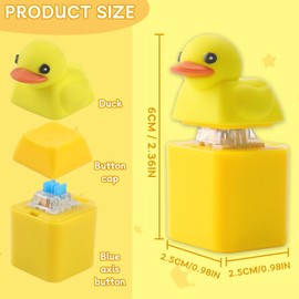 2pc Duck Quacking Fidget Toys Keychain, Ducky Caps Keychains Squeaky, Clicker Sensory Keychains, Finger Fidget Clicker with Light & Sound, Ducky Caps Keychain, Fun & Portable Anxiety Relief Toy