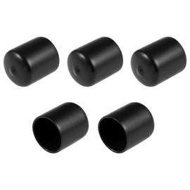 uxcell 5pcs Rubber End Caps 28mm ID Vinyl Round Tube Bolt Cap Cover Screw Thread Protectors Black