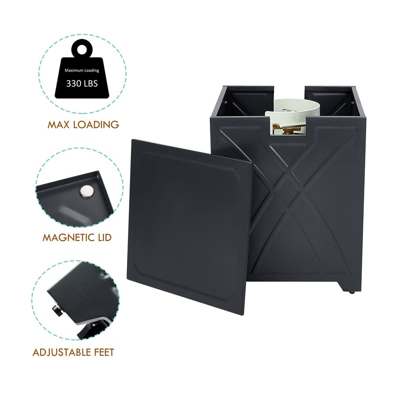 BAIDE HOME Propane Tank Cover Table, Square Propane Tank Holder