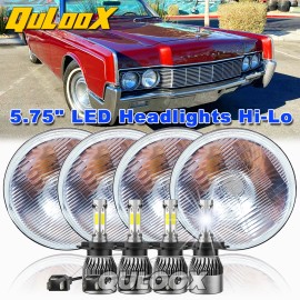 QULOOX 4PC 5-3/4" 5.75" LED Headlights Hi/Lo Beam For Lincoln Continental 1958-1979
