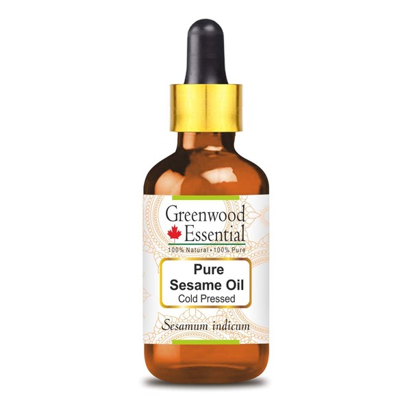 Greenwood Essential Pure Sesame Oil (Sesamum indicum) with Glass Dropper