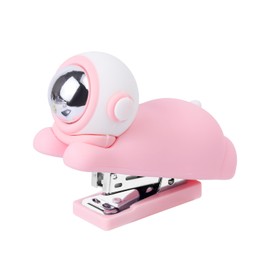 Honagu Cute Stapler, Cartoon Stereoscopic Silicone Stapler, Labor-Saving Office Supplies, Desktop Stationery Gift for Students Kids (Pink)