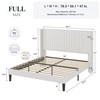 Allewie Full Size Velvet Bed Frame/Vertical Channel Tufted Wingback Headboard/Upholstered