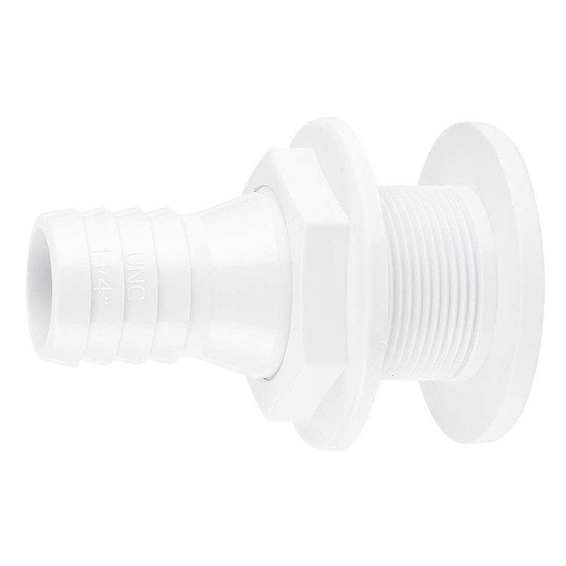 Thru Hull Fitting Through Hull 1‑1/4in Thru-Hull Connector Fitting White