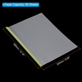 PATIKIL Clear Report Covers with Sliding Bar, 20 Pcs 8 mm Slide-Grip Resume Cover 50 Sheets Capacity, A4 Presentation Folders for File, Resume, Yellow