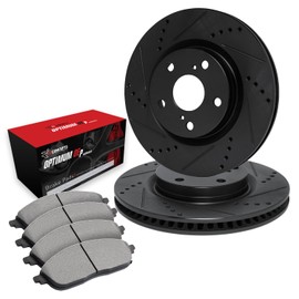 R1 Concepts Front Brakes and Rotors Kit |Front Brake Pads| Brake Rotors and Pads| Optimum OEp Brake Pads and Rotors ||fits 2000-2009 Honda S2000