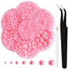 Aodse 6000 Pcs Nail Pearls for Nails Art, Pink Half