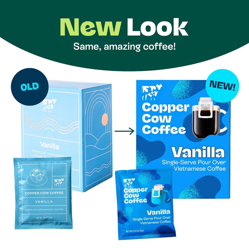 Copper Cow Premium Pour Over Single-Serve Vietnamese Coffee | Vanilla
