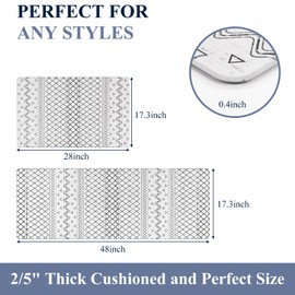 HEBE Anti Fatigue Kitchen Mat Set of 2 Non Slip Cushioned Kitchen Mats for Floor Waterproof Farmhouse Kitchen Rugs and Mats Set Comfort Standing Desk Mat Carpet for Sink,Office,Laundry