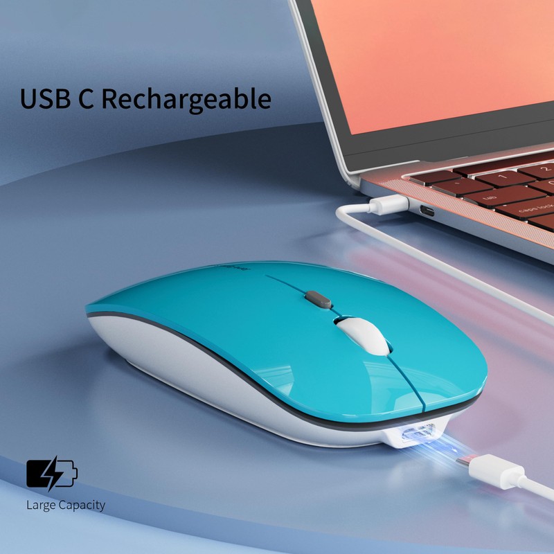 Uciefy Q5 Slim Rechargeable Wireless Mouse, 2.4G Optical Silent Ultra
