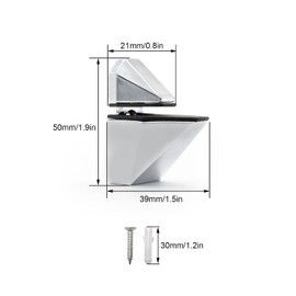 Glass Shelf Bracket - DEANKEJI Pack of 2 Adjustable Glass Clamp - Silver Wall Mounted Glass Base - Wall Mounted Glass Plates, Suitable for Shelves with a Glass Thickness of 3-20 mm