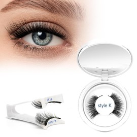 Higu clace Higu clace Magnetic Eyelashes Natural Look, Magnetic Lashes without Eyeliner, Reusable Magnetic Eyelashes Soft Magnetic Lashes with Applicator, Eyelashes Magnetic Lashes Easy to Use at Home (Style K)