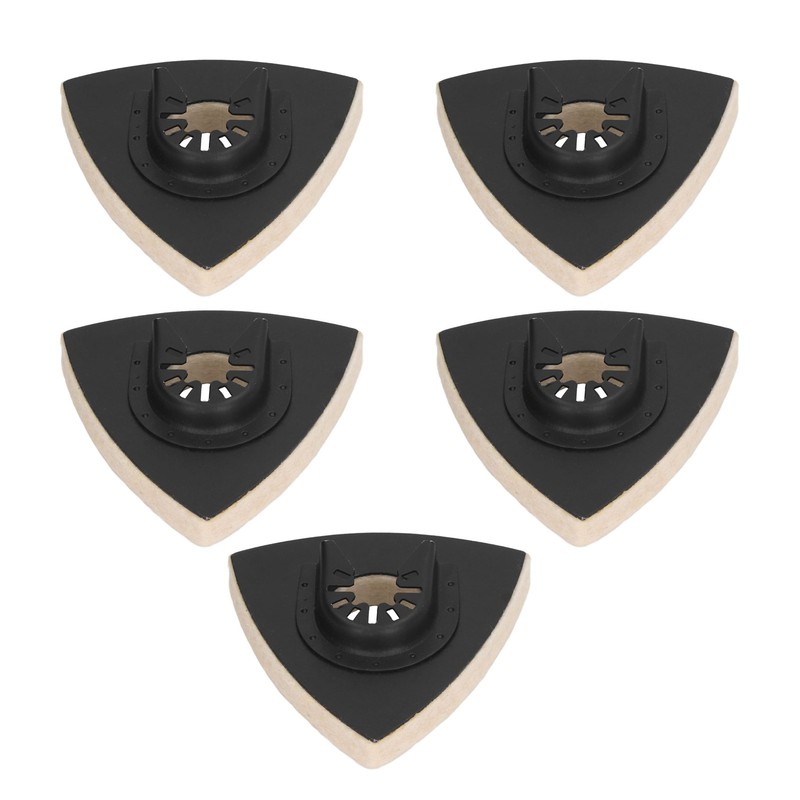 5PCS Wool Polishing Pad with Alloy Steel Base Triangular Felt