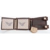Biker Natural Leather Horizontal Wallet with Eagle and Metal Chain,
