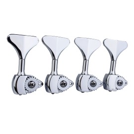 Guyker - Cabezal de máquina de bajo (4 para la derecha) - Relación 1:20 Afinadores de engranaje abierto Clavijas de ajuste de repuesto para guitarra de jazz eléctrico o instrumentos de precisión -