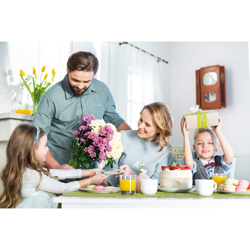 Horuhue Mother's Day Cake Topper, 10pcs Acrylic Happy Mother's Day