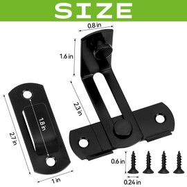 Barn Door Lock, 90 Degree Door Lock, Flip Door Sliding Latch, Angle Door Latch Buckle, Bi-Fold Door Lock for Bathroom, Sliding Door, Window, Garden, Garage, Outdoor