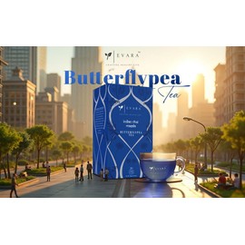 EVARA Butterfly Pea Flower Tea - 40g, Organic Tea | Antioxidant Rich | Relaxation | Vibrant Blue Tea, 20 Teabags Inside