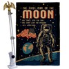 Breeze Decor First Men On Moon Burlap House Flag Eagle