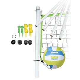 Franklin Sports Volleyball Set - Beach and Backyard Volleyball Net Set - Portable Volleyball Net and Ball Set with Poles and Ground Stakes - Intermediate