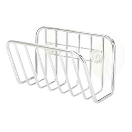 Home Basics Chrome Plated Steel Suction Cups Sponge Holder, One Size