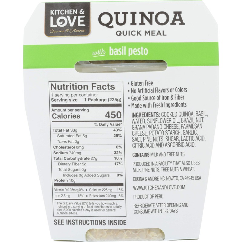 Kitchen & Love Basil Pesto Quinoa Quick Meal 6-Pack |