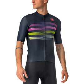 Castelli Endurance Pro Jersey - Men's Savile Blue/Pink/Electric Lime, M