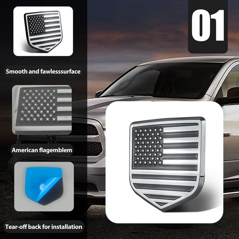 OUESAAS Rear Tailgate Emblem for 2009-2018 RAM 1500 2500 3500,