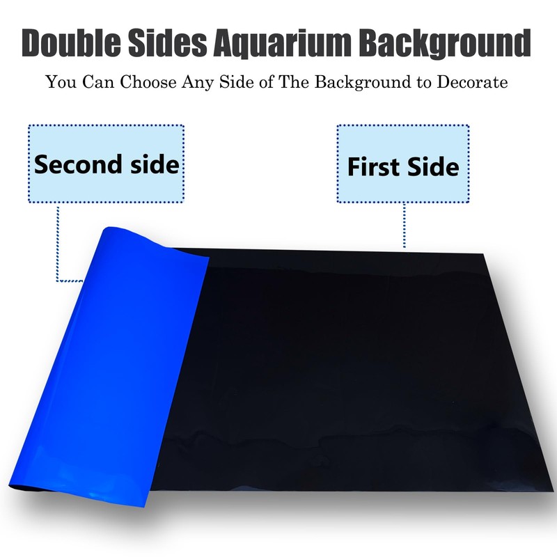 XCNO Blue Black Aquarium Background Poster Fish Tank Background Wallpaper