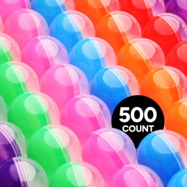 Capsule Vending Machine Translucent Round Capsules Empty 500 pcs 2 inch - Gumball Machine Capsules Bulk Party Favors Containers - Easter Basket Stuffers Gifts Pinata Stuffers DIY Craft Supplies