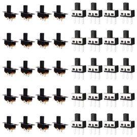 Pack of 40 Switch, Includes 20 Mini Vertical and 20 Pieces Mini Panel Slide Switch On/Off, Micro Switch, Slide Switch SPDT 3 Pin 2 Positions, Locking Toggle Switch for DIY, Electronics Projects