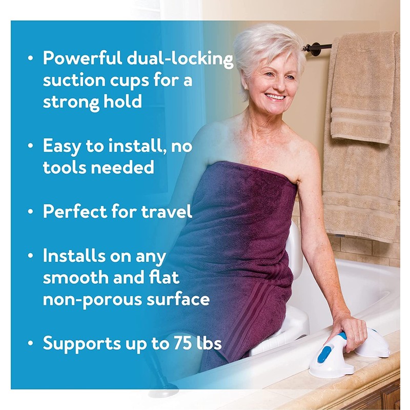 Carex Suction Shower Grab Bar – 12” (30.4 cm) Ultra