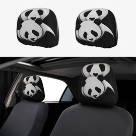 YPPAHHHH Car Headrest Cover Cute Animal Panda Bear Car Seat Headrest Cover Protector 2 Pcs Breathable Headrest Coverings for Women Men Headrest Cushion Case Universal Fit Truck SUV Auto