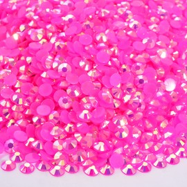 BLINGINBOX 15000pcs FlatBack Rhinestones,Resin Non Hotfix Rhinestones Large Quantity Wholesale for Crafts DIY Creative Design,Clothes,Makeup,Nail Art (5mm=0.2", Lt.Rose AB)