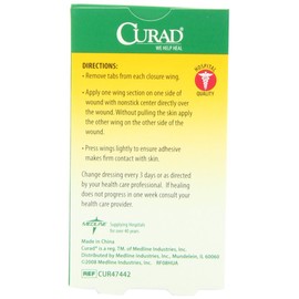 Curad Waterproof Butterfly Adhesive Bandages, 1.75" x .375", 12 Count