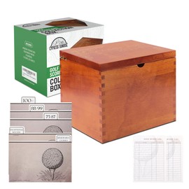Golf Scorecard Keeper - Storage Box Organizer for Golf Scorecards Photos and Accessories | Comes with 10 Dividers and 2 Score Logs - Display Golf Scorecard Collection Neatly Great Gift for Golfers
