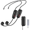 XIAOKOA Wireless Microphone Headset,UHF Dual Headset Microphone System,165FT Range Transmission