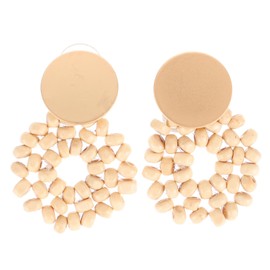 BESPORTBLE 1 Pair Bohemian Knitting Round Earrings for Women Lightweight Ear Danglers Unique Fashion Jewelry for Parties Weddings Versatile Design Statement Accessory