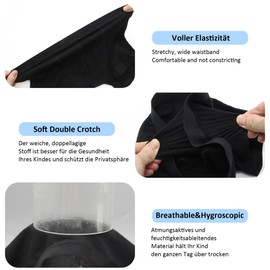 Uizuooy Pack of 6/12 Cotton Boxer Shorts for Boys, Black x 12.