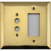 Jumbo Stamped Unlacquered Brass Two Gang Combo Wall Plate -