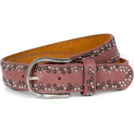 styleBREAKER Rivet Belt with Multicoloured Small Rivets, Belt Faux Leather, Plain, Can Be Shortened, Unisex 03010071, mauve