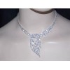 Unbranded Bridal Necklace and Earrings Set Leaf Shape Statement Necklace