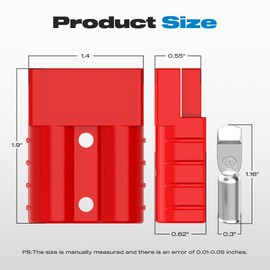 Malictele Anderson Connector, 50AMP 6–12Gauge 12V-36V Battery Quick Connect/Disconnect Connector Wire Harness Plug Kit Winch Wiring Kit for ATV Car Winch Motor - Red 2-Pack